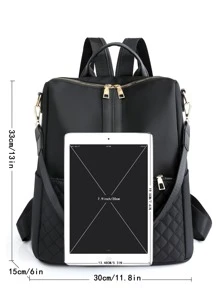 Black Lightweight Embroidered Women's Backpack,Ultra-Light Fashion Backpack,PU Leather Travel Satchel Handbag,Convertible Design Bag With PursePortable,Classic,CasualTeacher,Rookies & White-Collar WorkersPerfect For Office,Perfect For Work,School Backpack,Large Capacity,Portable,Laptop Compartment,For Teen Girls Women College Students,Boys And Men,College,Elementary School,Middle School,High School,Work,Business,Commute,Outdoors,Travel,Outings