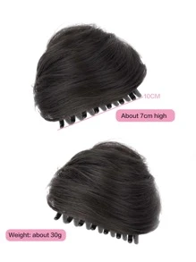Short Synthetic Hair Bun - Black - View 3