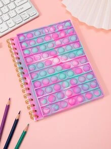 1pc Colorful Decompression Silica Gel Bubble Notebook A5 Size Ruled Writing Pad For Students - Multicolor - View 1
