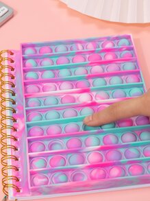 1pc Colorful Decompression Silica Gel Bubble Notebook A5 Size Ruled Writing Pad For Students - Multicolor - View 2