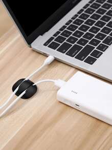 Bộ 4 Giá đỡ cáp dữ liệu bằng silicon - Đen và trắng - Xem 3