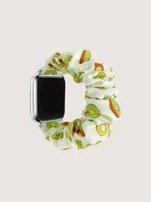 Kiwi Pattern Scrunchie Design Watchband Compatible With Apple Watch - Multicolor - View 1