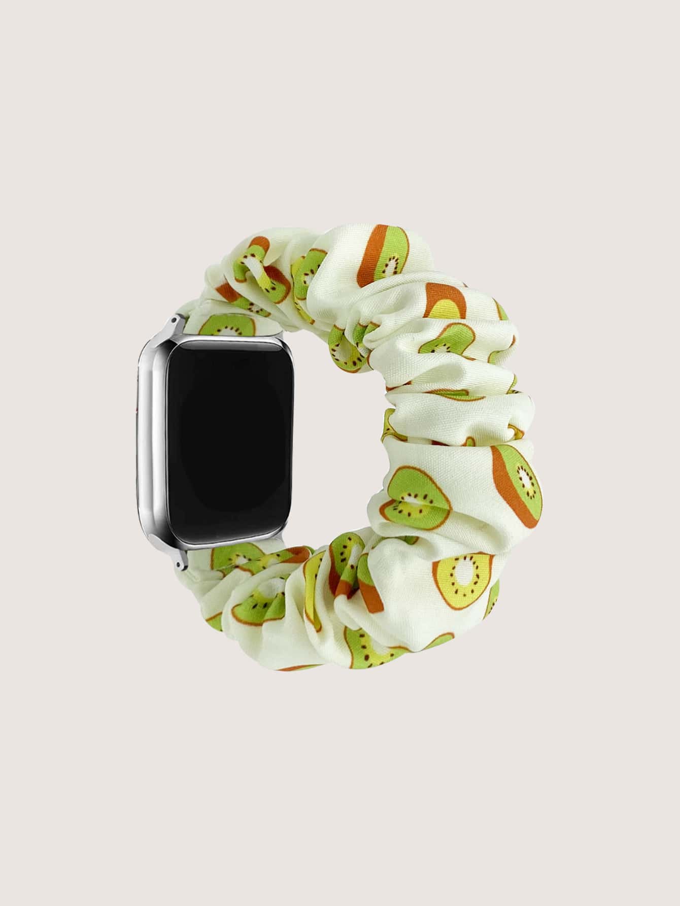Kiwi Pattern Scrunchie Design Watchband Compatible With Apple Watch - Multicolor - View 1
