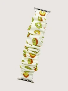 Kiwi Pattern Scrunchie Design Watchband Compatible With Apple Watch - Multicolor - View 2