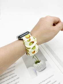 Kiwi Pattern Scrunchie Design Watchband Compatible With Apple Watch - Multicolor - View 4