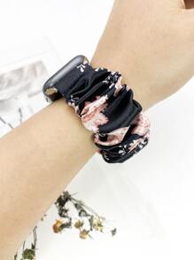 1pc Women Printed Apple Design Scrunchie Watchband, Compatible With Apple Apple Watch 49mm 45mm 44mm 42mm 40mm 41mm 38mm, Suitable For Apple Watch Ultra/SE/Series 8/7/6/5/4/3/2