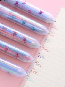 4pcs Butterfly & Sequin Decor Ballpoint Pen - Multicolor - View 4