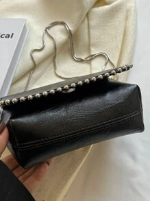 Tối giản Trang trí khảm nạm Đập nhẹ Túi Vuông , Retro Mới chất liệu da PU Túi đeo vai , NỮ Túi đeo chéo Túi đeo vai Thời trang Túi xách Túi đeo chéo Ba lô , Nữ Khóa Túi chéo cơ thể Nhỏ bé Hình vuông Đập nhẹ Túi xách Trở lại Đến Đồ dùng học tập Túi tote Trường học Qủa tặng - màu đen - Xem 5