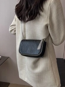 Tối giản Trang trí khảm nạm Đập nhẹ Túi Vuông , Retro Mới chất liệu da PU Túi đeo vai , NỮ Túi đeo chéo Túi đeo vai Thời trang Túi xách Túi đeo chéo Ba lô , Nữ Khóa Túi chéo cơ thể Nhỏ bé Hình vuông Đập nhẹ Túi xách Trở lại Đến Đồ dùng học tập Túi tote Trường học Qủa tặng - màu đen - Xem 8