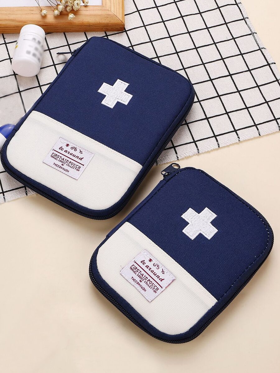 1入組迷你便攜式藥袋急救箱醫療應急包收納袋戶外家用藥丸收納袋 - 藏蓝色 - 查看 1