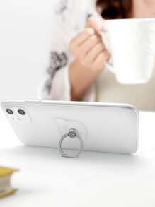 1pc Clear Phone Ring Holder - White - View 2