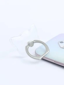 1pc Clear Phone Ring Holder - White - View 4
