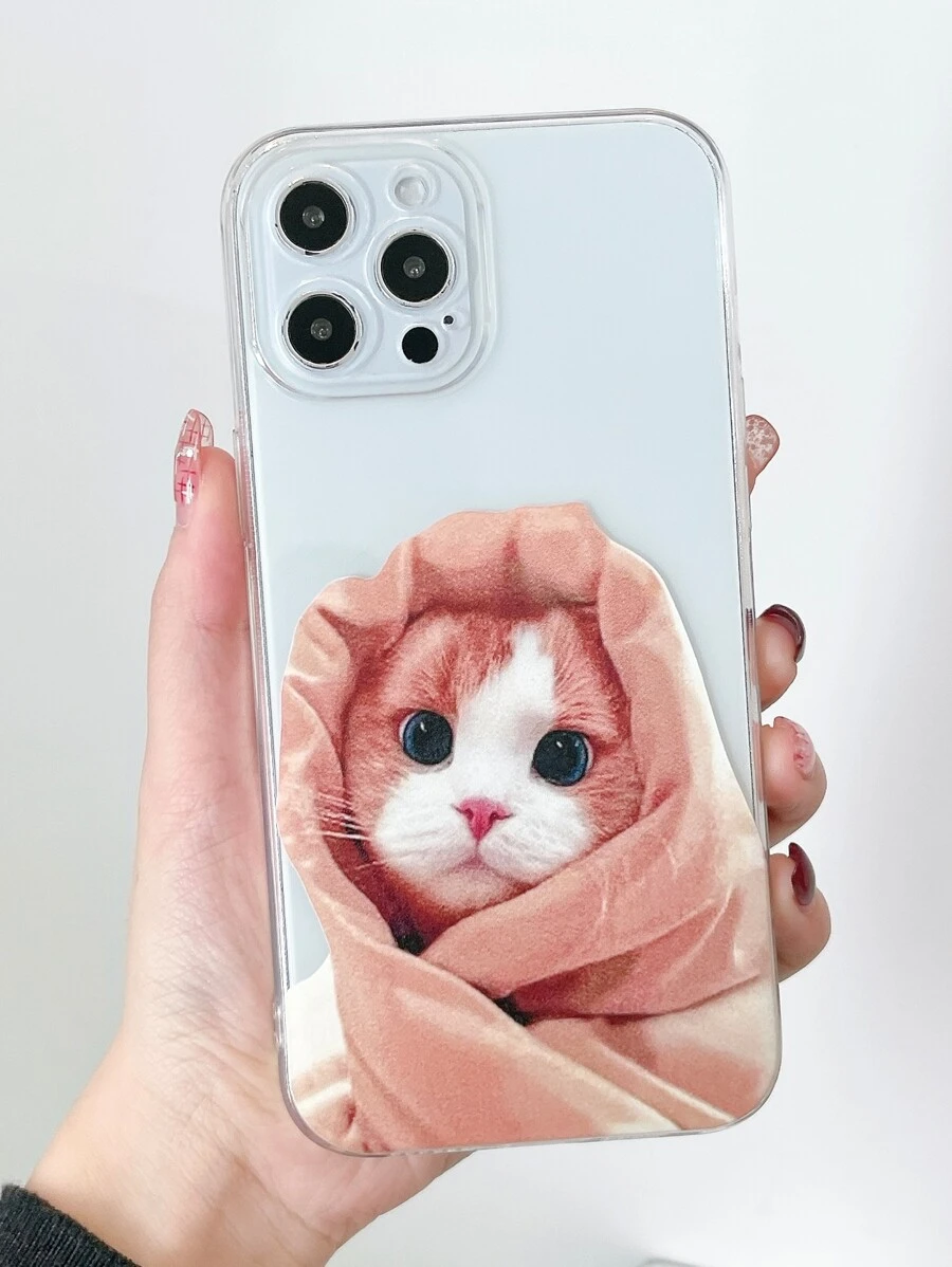 貓印花透明手機殼 - 彩色 - 查看 1