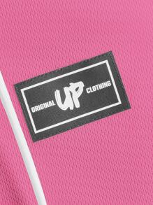 SHEIN EZwear 多巴胺穿衣法字母補丁細節連帽背心上衣 - 玫紅色 - 查看 3