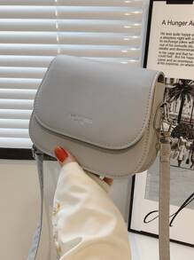 Yogodlns Mini Letter Graphic Flap Saddle Bag - Grey - View 3