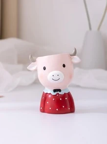 1pc Polyresin Flower Pot, Cute Cartoon Cattle Shaped Planter For Home - Multicolor - View 6