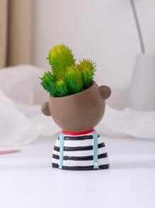 1 Chậu Hoa Polyresin, Dụng Cụ Trồng Hình Khỉ Hoạt Hình Dễ Thương Cho Gia Đình - Nhiều màu - Xem 2
