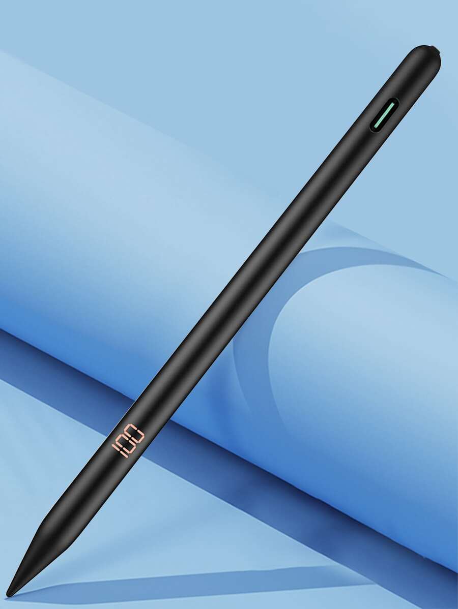 触控笔兼容 iPad 2018-2024，防手掌拒绝，倾斜感应，LED 电池指示灯，支持 Apple iPad Pro 11"/12.9"/M4、iPad Air 3/4/5/M2、iPad 6-10、iPad Mini 5/6/7 Gen - 黑色 - 查看 1