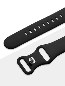 Silicone Watchband Compatible With Apple Watch - Black - View 5