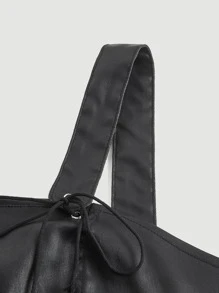 SHEIN ICON Plus Size Summer Cross Strap Tank Top, Women Sexy Top - Black - View 4