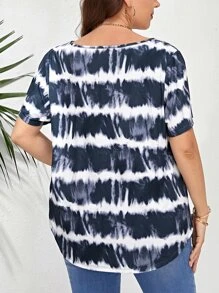 EMERY ROSE 夏季扎染圆领 T 恤 - 藍白色 - 查看 2