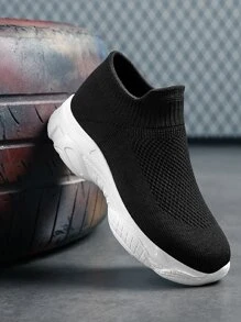 運動老爹鞋男孩針織細節一腳蹬運動鞋