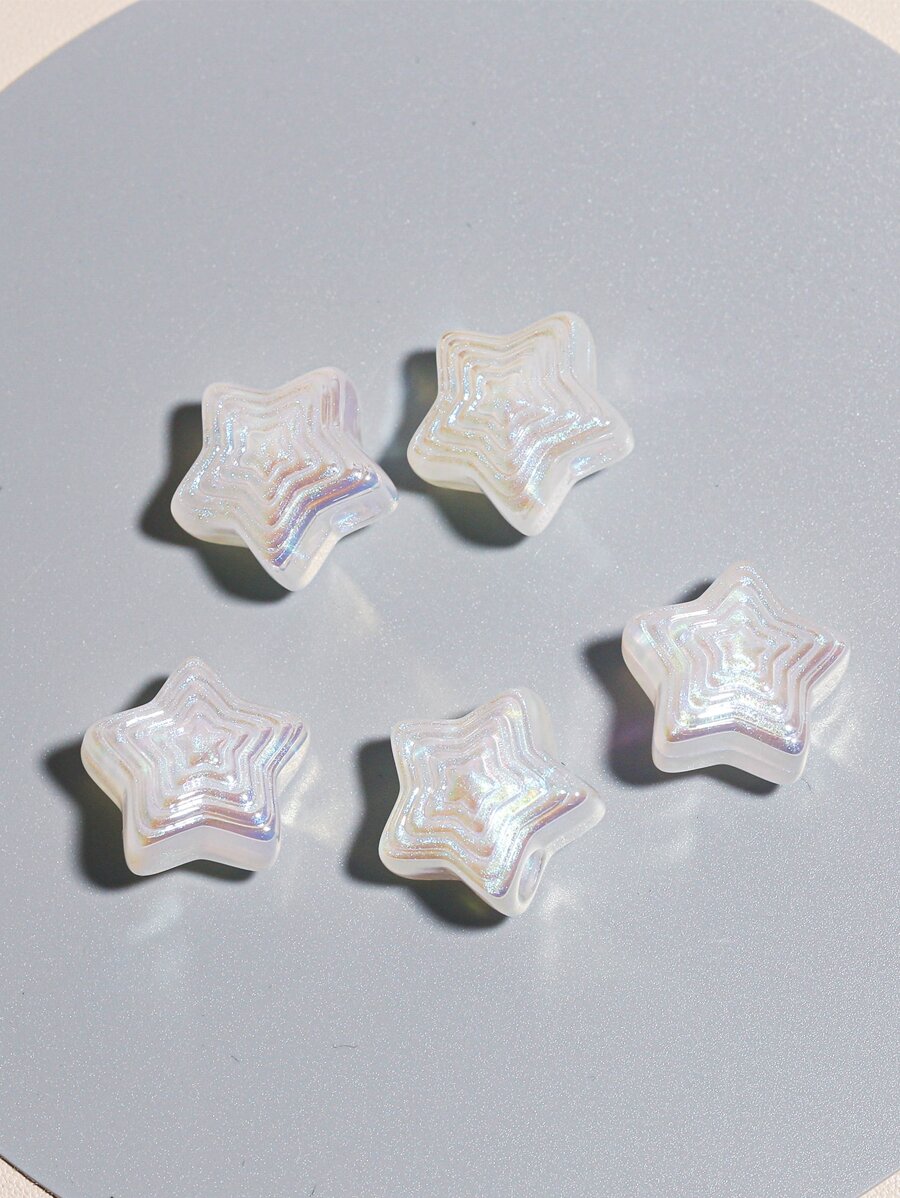 5 piezas/set Cuenta DIY con diseño de estrella - Blanco - Ver 1