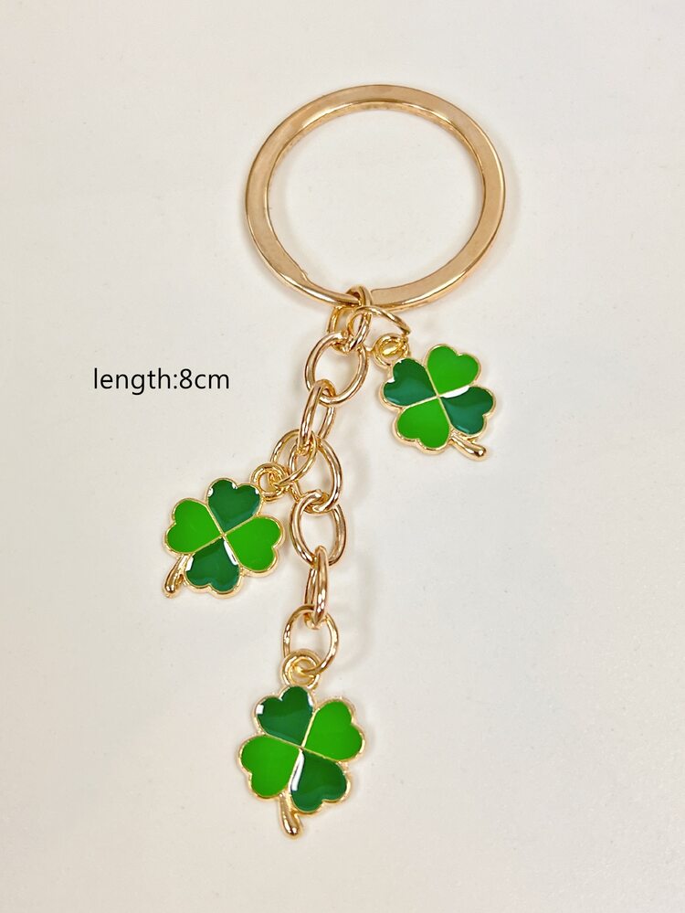 四葉草吊墜鑰匙圈 - 彩色 - 查看 3