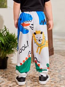 SHEIN 小男童卡通圖案長褲