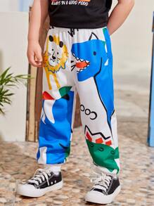 SHEIN 小男童卡通圖案長褲