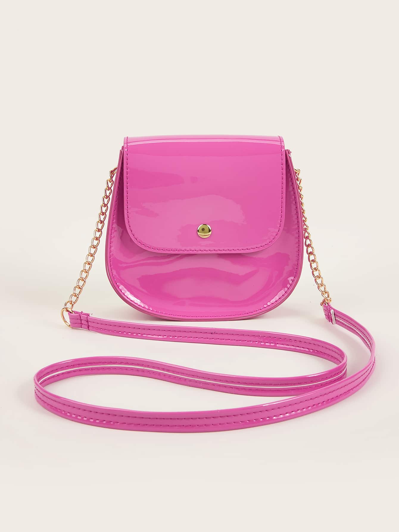 Túi đeo chéo trẻ em màu trơn Chuỗi - Màu Hồng Tươi - Xem 1