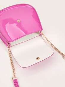 Túi đeo chéo trẻ em màu trơn Chuỗi - Màu Hồng Tươi - Xem 7