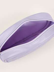 A Girl's Purple Pu Quilted Plaid Fashionable Square Crossbody Bag For Daily Use - Purple - View 7