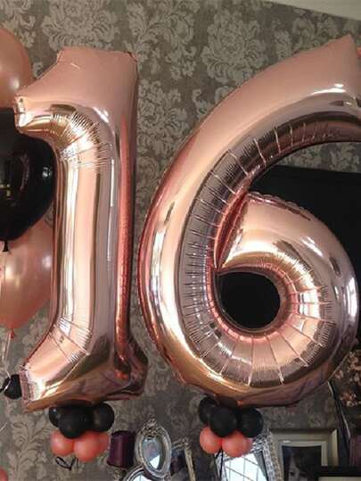 1pc 30 Inch Aluminum Balloon, Creative Number Shaped Party Celebration Decoration Balloon For Party