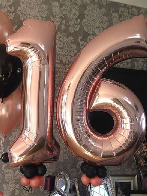 1pc 30 Inch Aluminum Balloon, Creative Number Shaped Party Celebration Decoration Balloon For Party