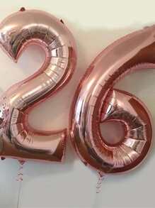 1 个 30 英寸铝膜气球，创意数字形状派对庆祝装饰气球，适合派对使用 - 玫瑰金 - 查看 4