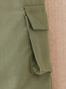 SHEIN Đứa bé trai Camo Đồ họa Chữ cái Áo thun & Túi có nắp Quần Cargo - Nhiều màu - Xem 4