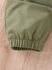 SHEIN Đứa bé trai Camo Đồ họa Chữ cái Áo thun & Túi có nắp Quần Cargo - Nhiều màu - Xem 7