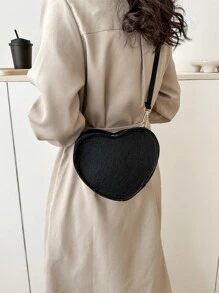 Borsa divertente mini con design cuore - nero - Visualizzare 6