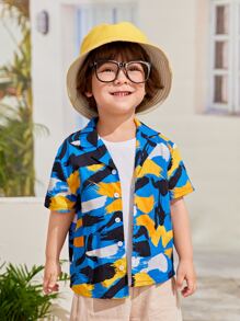 SHEIN Toddler Boys Allover Print Shirt - Multicolor - View 1