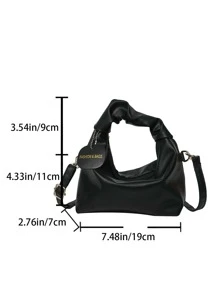 極簡雲朵包帶零錢包 - 黑色 - 查看 4