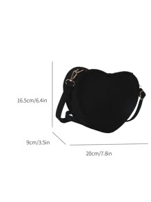 Borsa divertente mini con design cuore - nero - Visualizzare 3