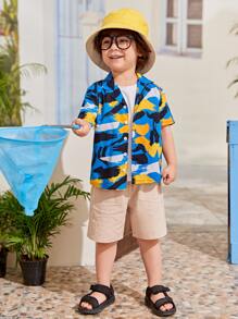 SHEIN Toddler Boys Allover Print Shirt - Multicolor - View 4