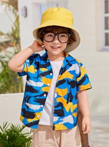 SHEIN Toddler Boys Allover Print Shirt - Multicolor - View 5
