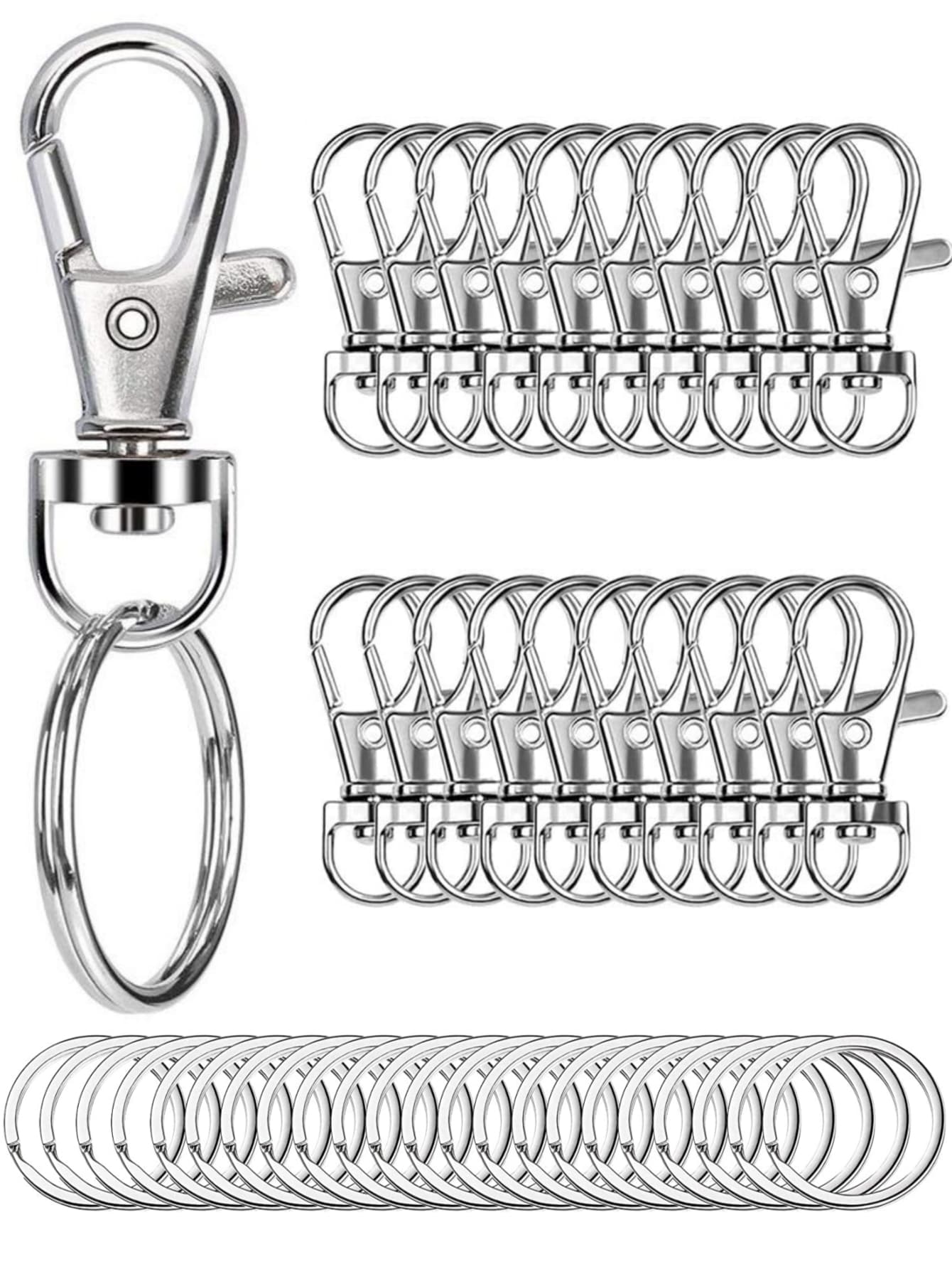 20 Cái/bộ Thường Ngày Tôm Hùm Khóa & 20 Cái/bộ Tự Làm Nhảy Vòng Cho Nữ Cho Tự Làm Trang Sức Làm - Ancient Silver - Xem 1