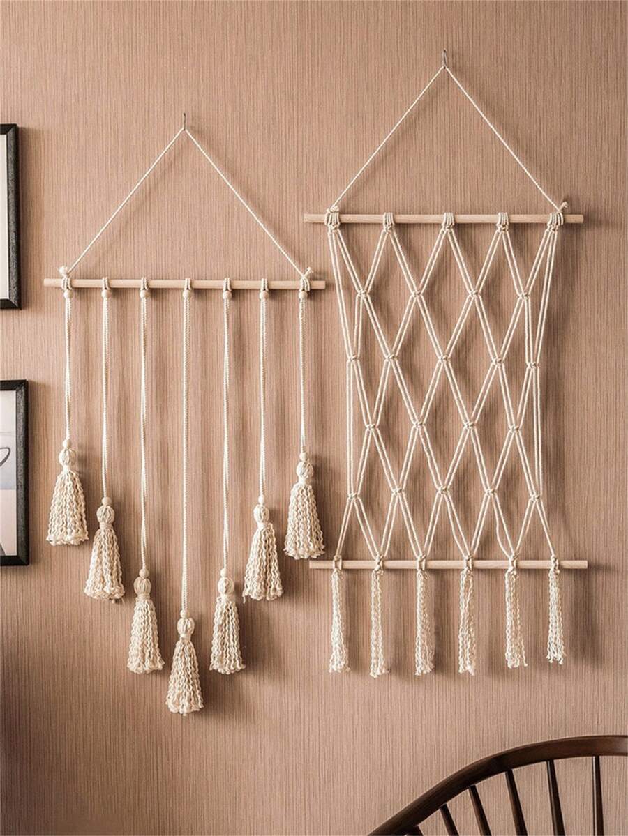 PC Vải Treo Tường (Với 20 chiếc Kẹp), Treo Trang Trí Cho Gia Đình - Màu be - Xem 1