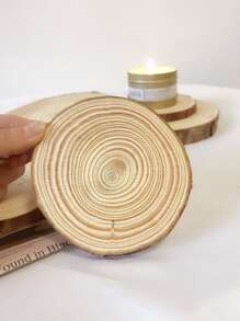 4入組木頭圓形藝術擺件 - 杏色 - 查看 1