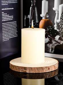 4入組木頭圓形藝術擺件 - 杏色 - 查看 3