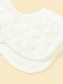 1pc Baby Flower Design Bib - White - View 3