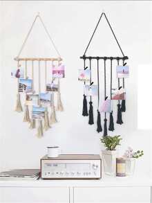 1 Tua Rua Trang Trí Treo Tường Với 20 Chiếc Kẹp Gỗ, Màn Hình Hiển Thị Ảnh Treo Tường Cho Trang Trí Nhà - màu đen - Xem 4